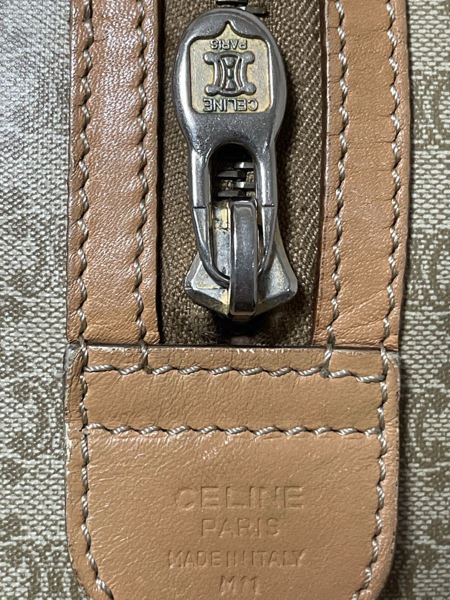 CELINE Beige Macadam Monogram Small Two-way Boston