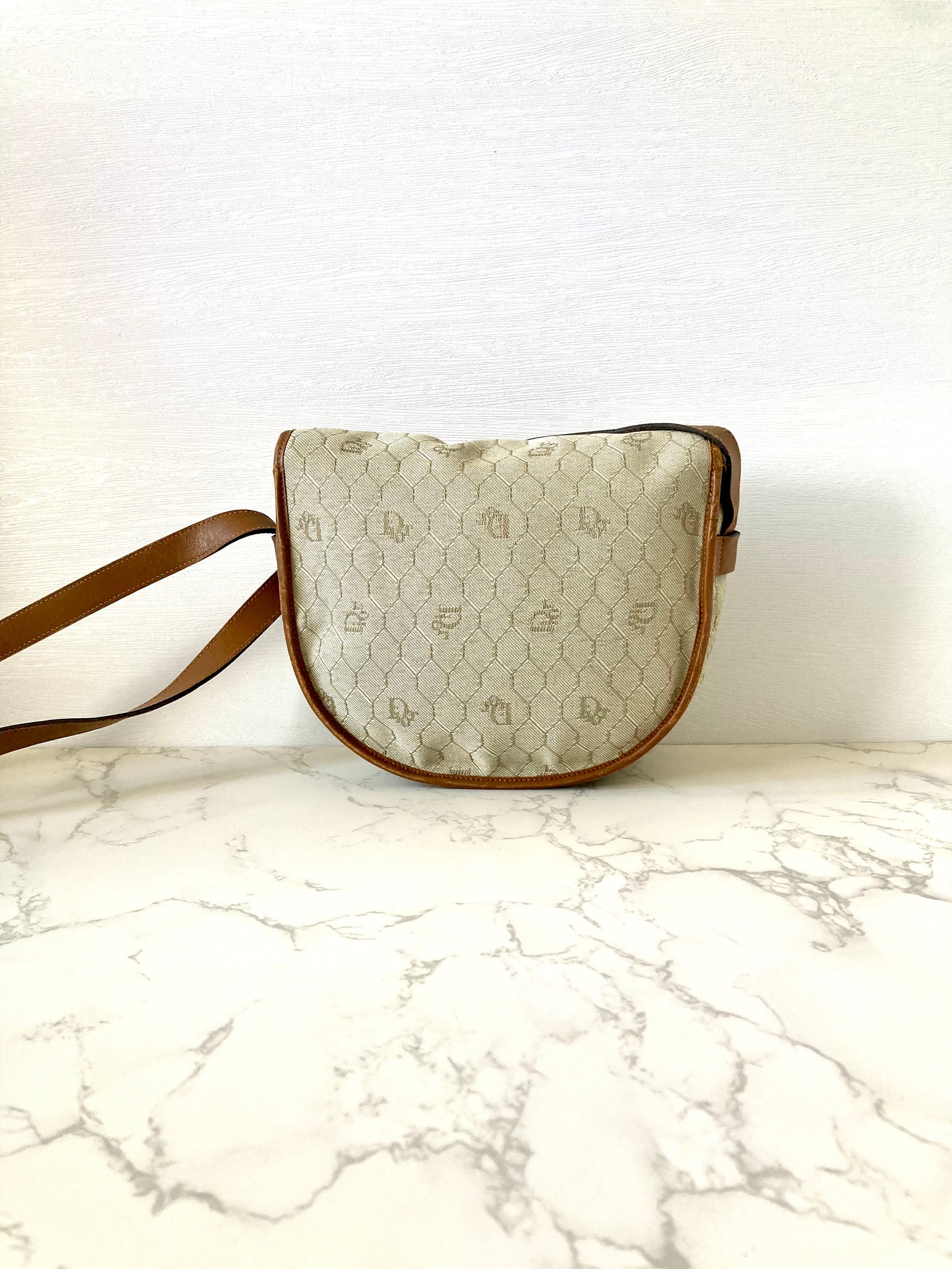 CHRISTIAN DIOR Honeycomb Monogram Mini Bobby Shoulder Bag