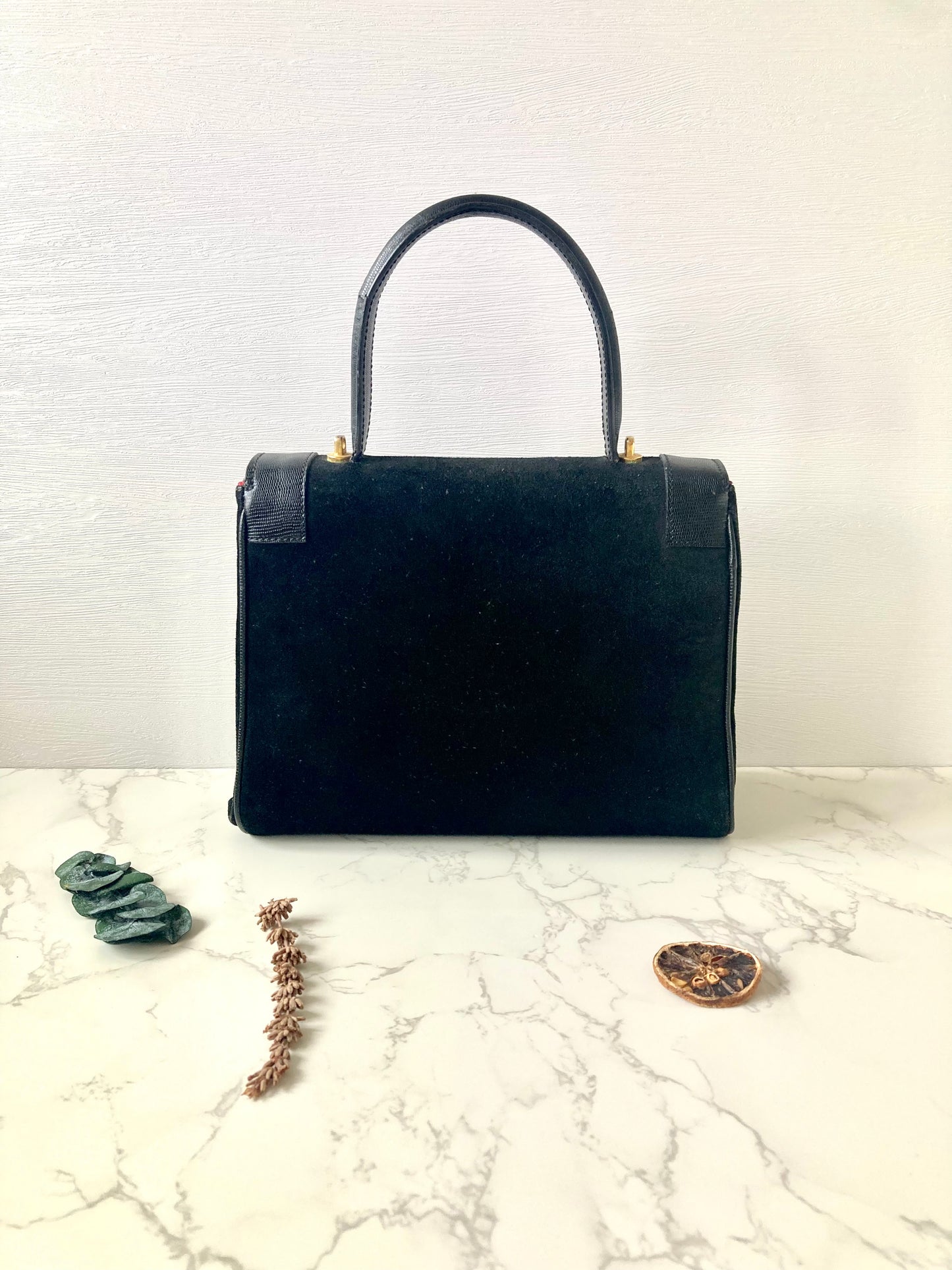 CELINE Rare Black x Gold Ring Two-way Bag