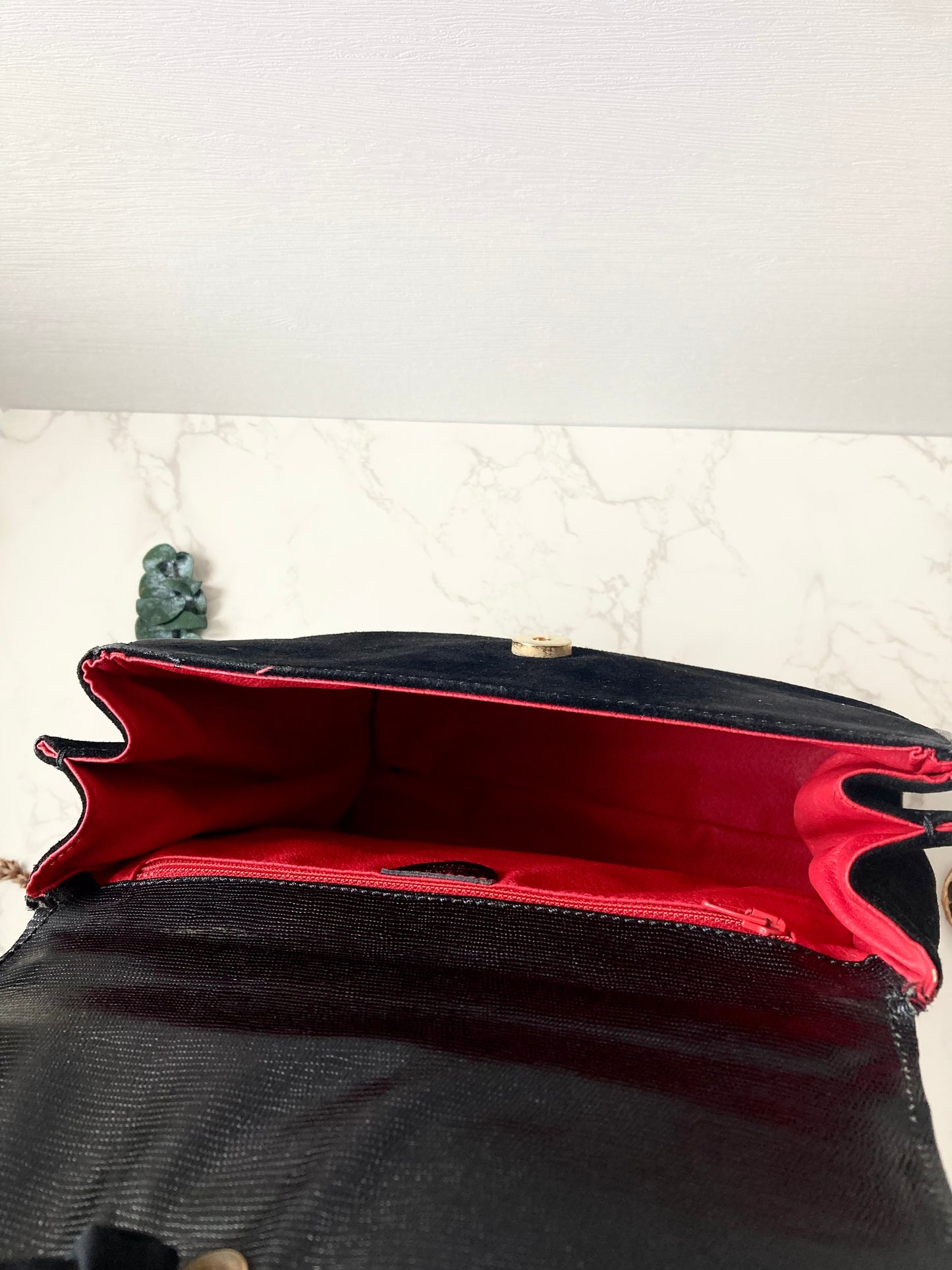 CELINE Rare Black x Gold Ring Two-way Bag