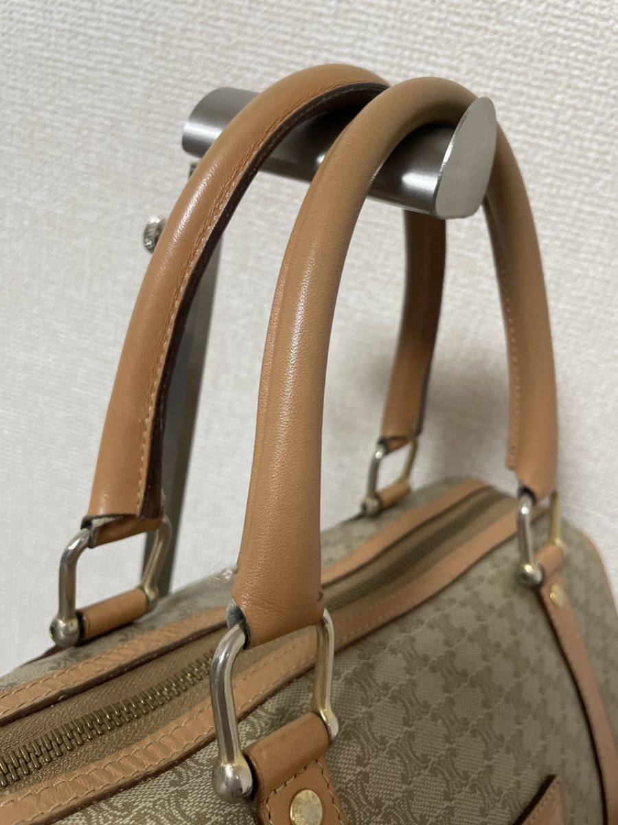 CELINE Beige Macadam Monogram Small Two-way Boston