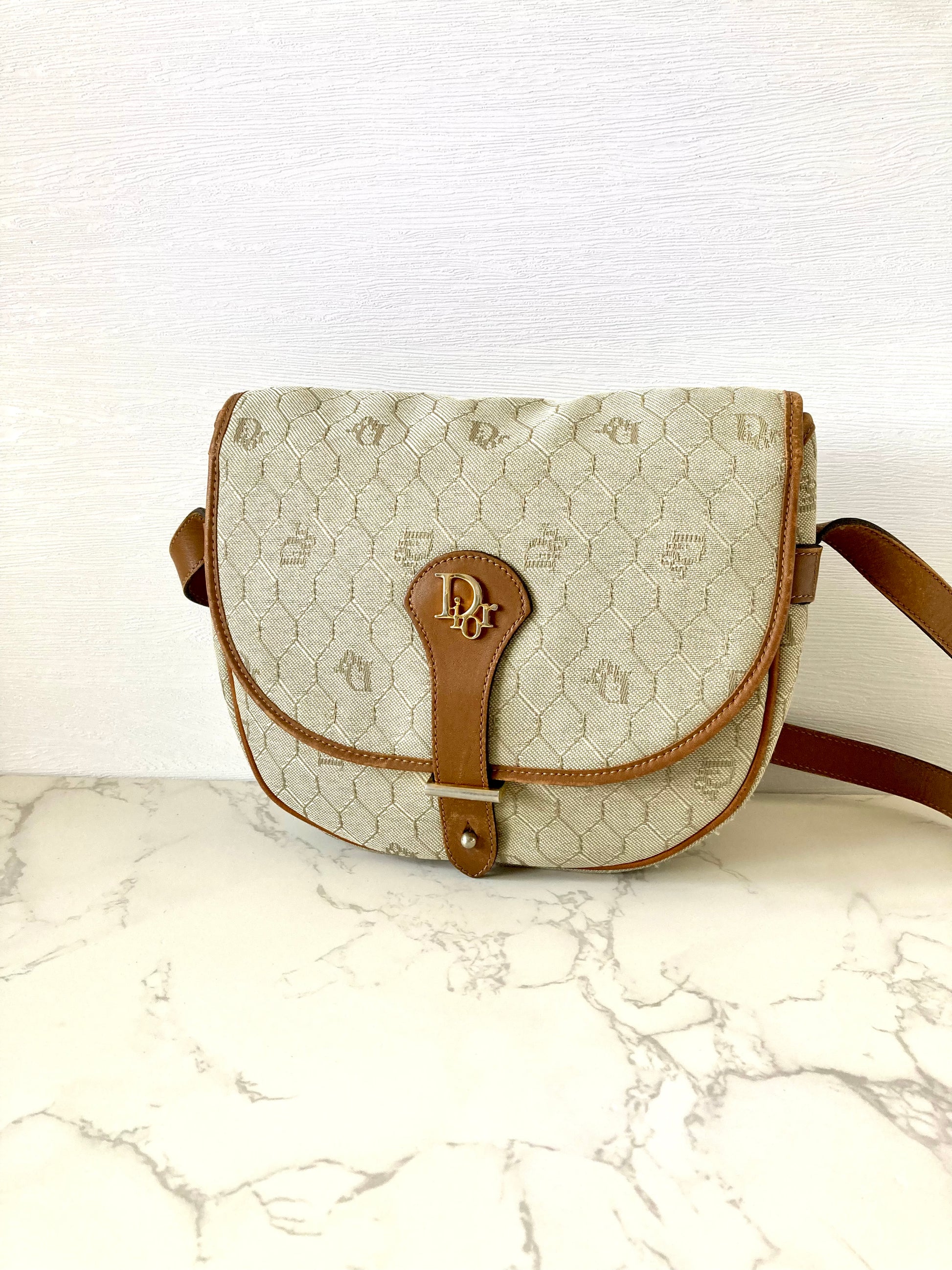 CHRISTIAN DIOR Honeycomb Monogram Mini Bobby Shoulder Bag