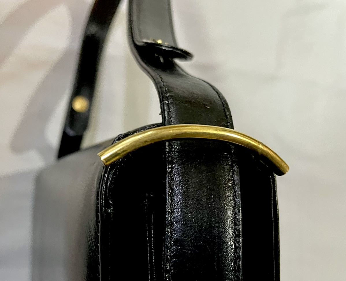 CELINE Black x Gold Horse Carriage Crossbody Bag