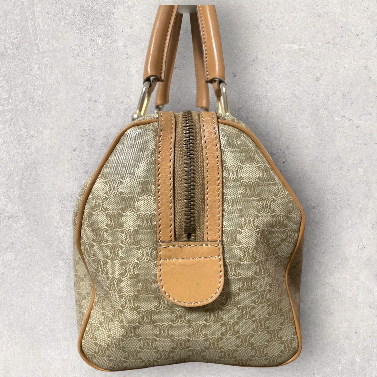 CELINE Beige Macadam Monogram Small Two-way Boston
