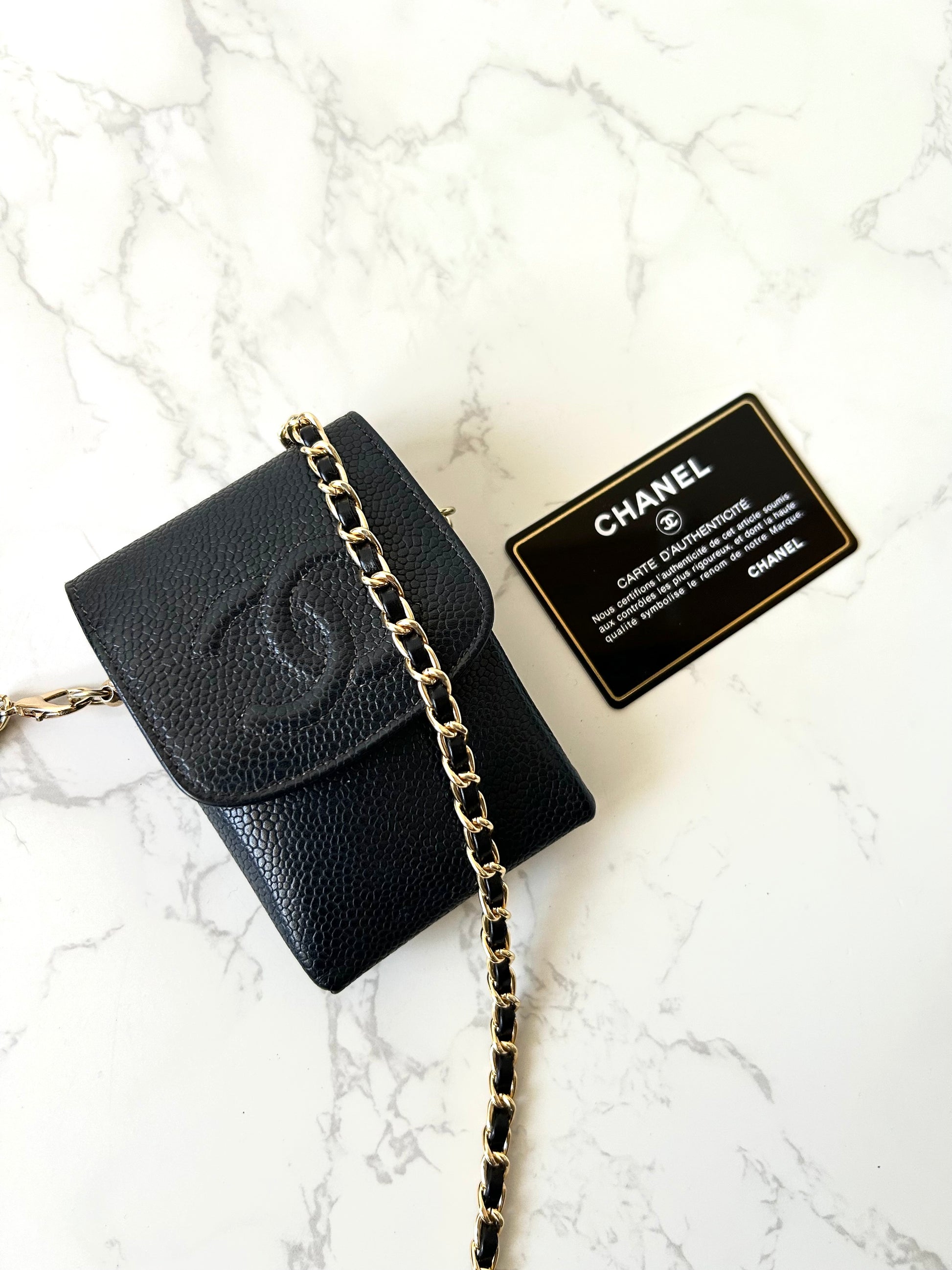 CHANEL Black Caviar Mini Crossbody Bag/Side Bag