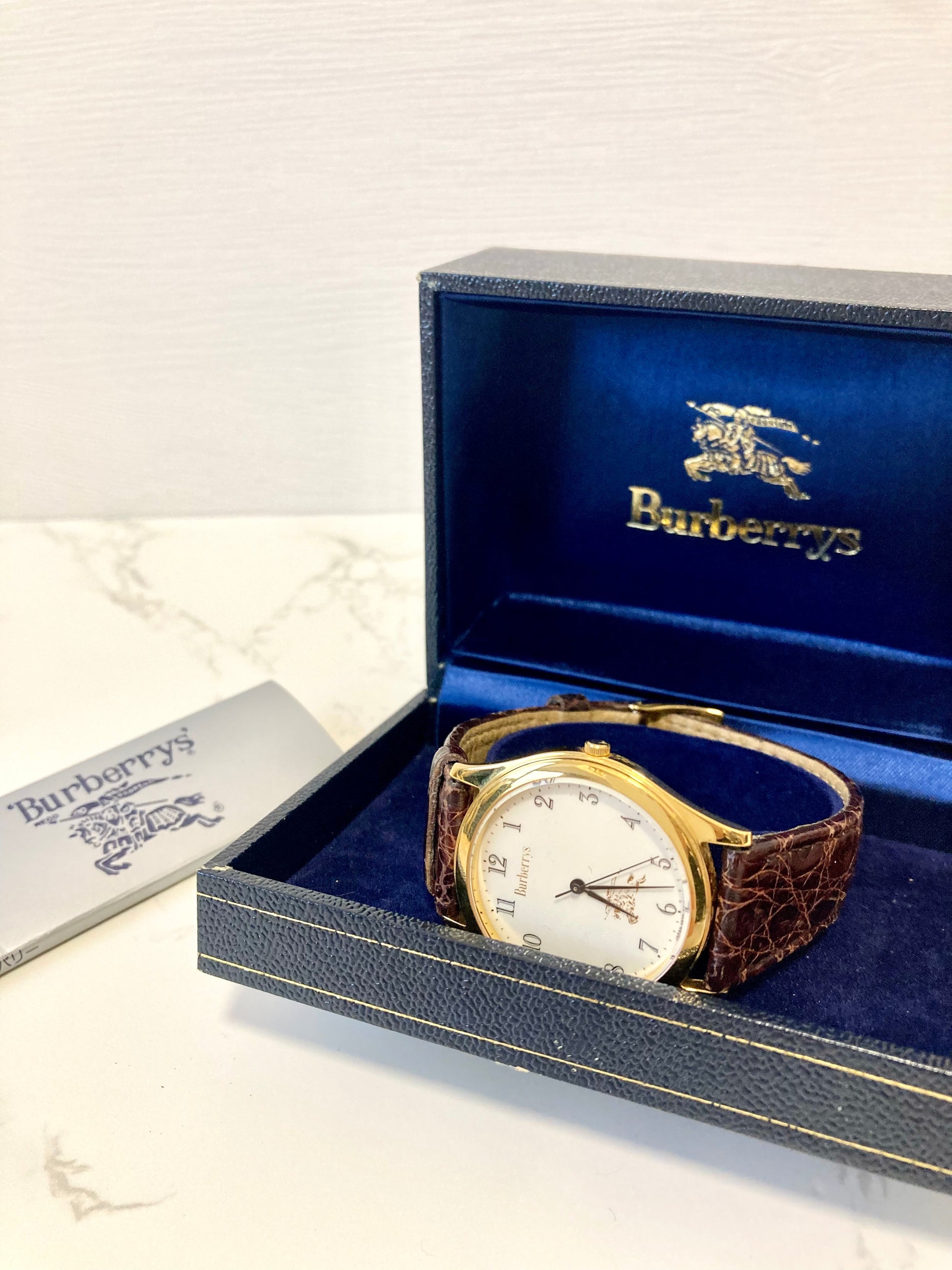 BURBERRY Full Set Horse Carriage Leather Watch