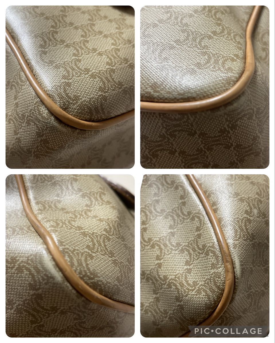CELINE Beige Macadam Monogram Small Two-way Boston