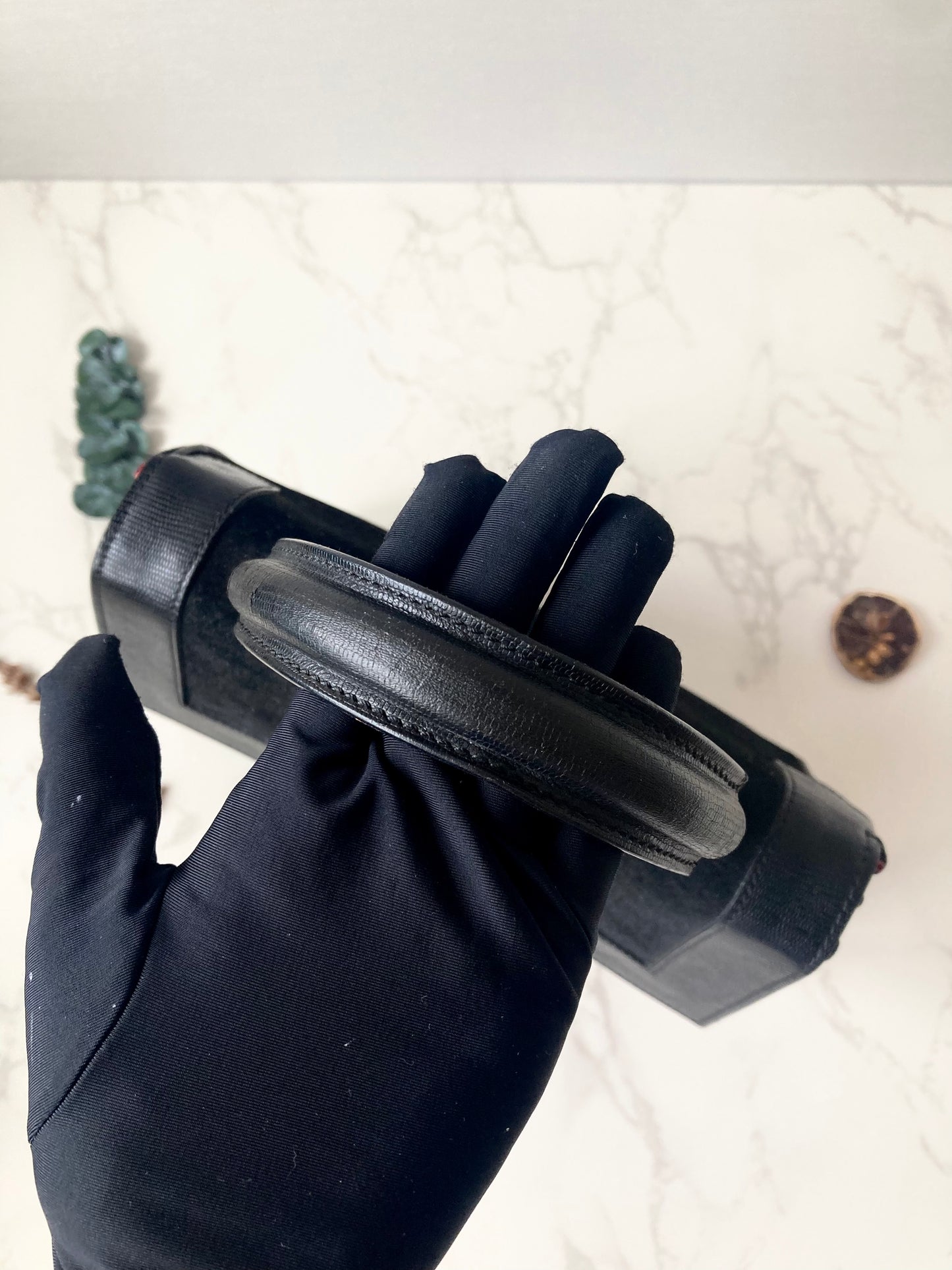 CELINE Rare Black x Gold Ring Two-way Bag