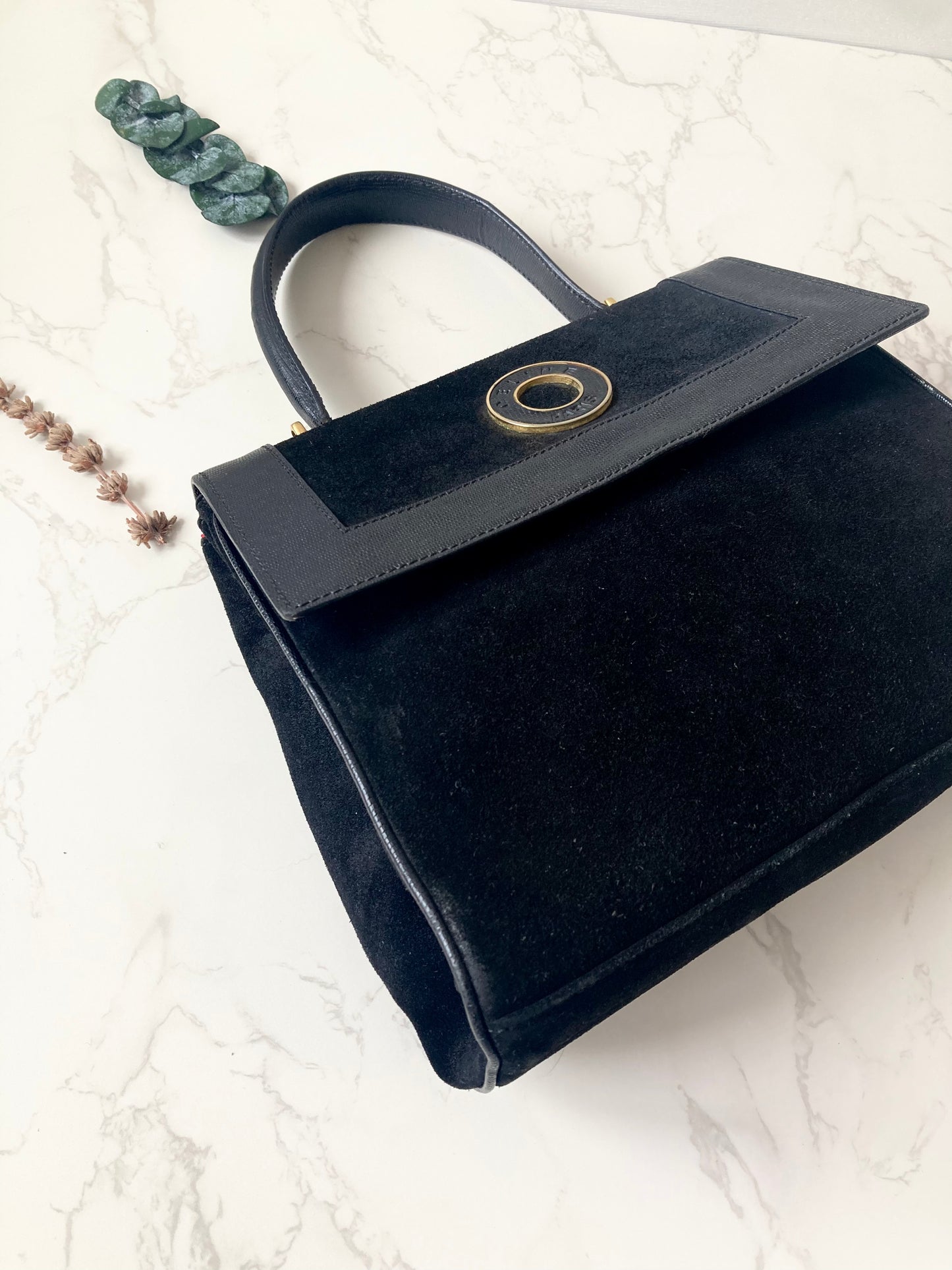 CELINE Rare Black x Gold Ring Two-way Bag