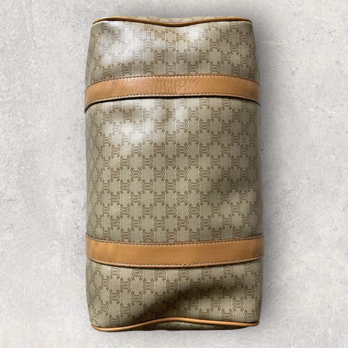CELINE Beige Macadam Monogram Small Two-way Boston