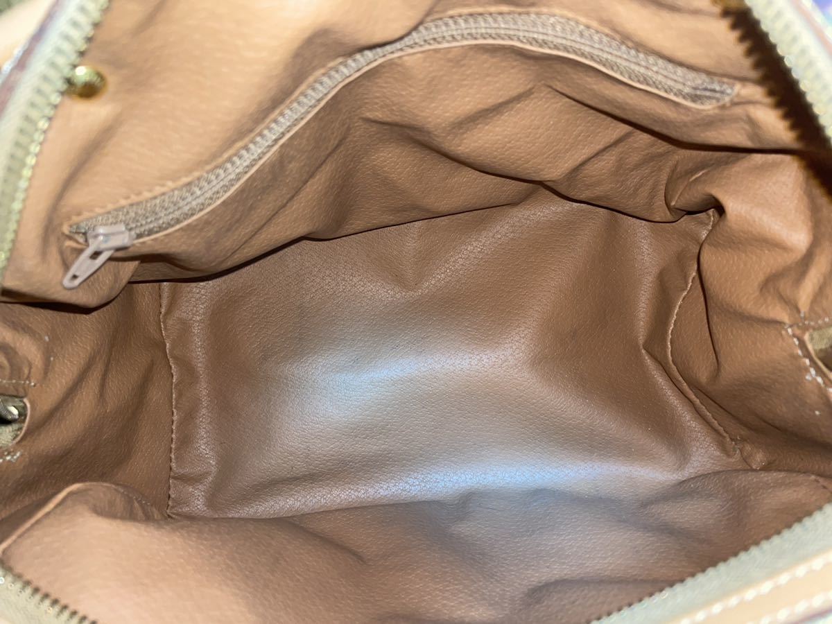 CELINE Beige Macadam Monogram Small Two-way Boston