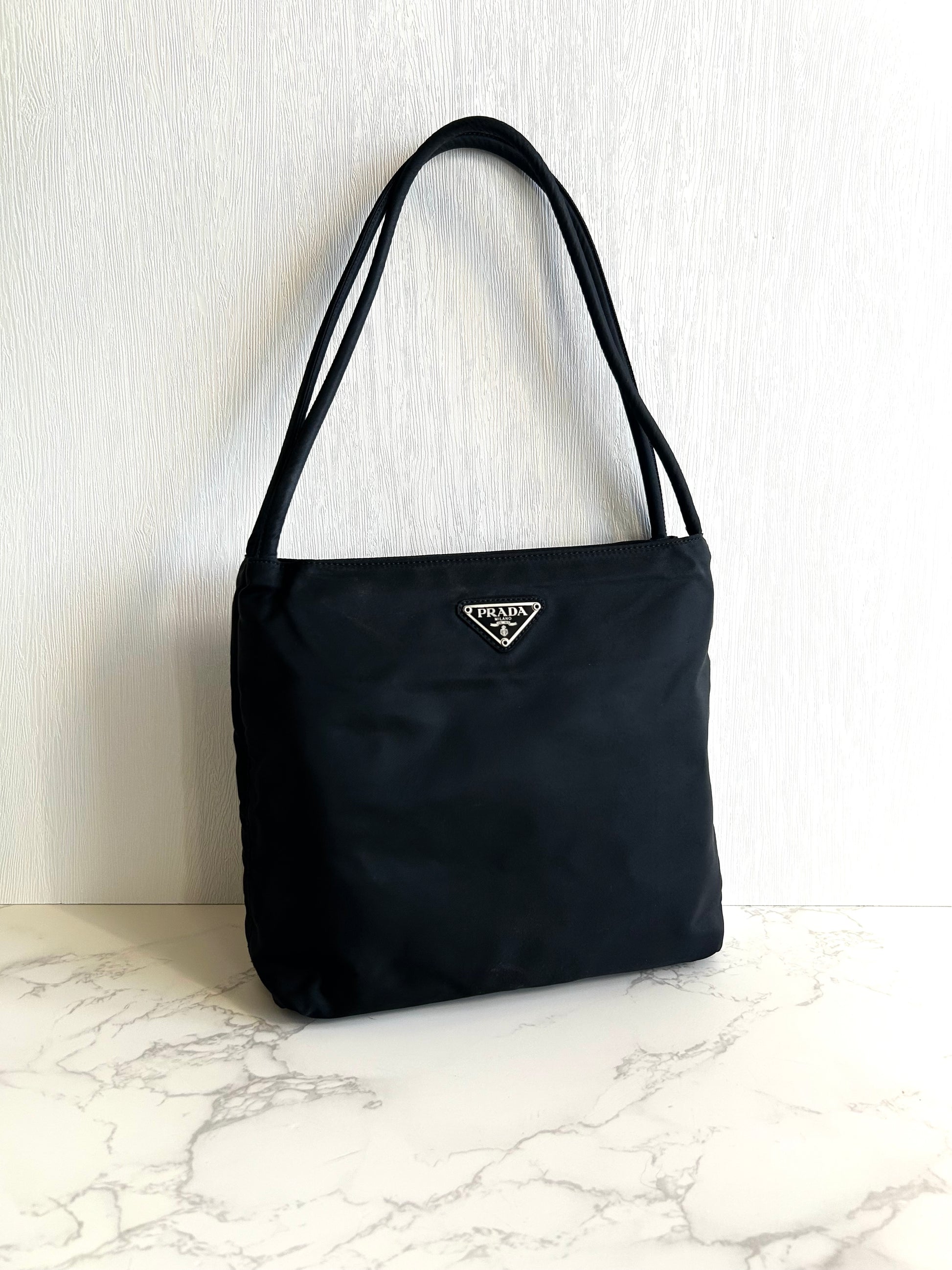 【LA LUNE】Second-hand Prada black shoulder bag/small tote bag