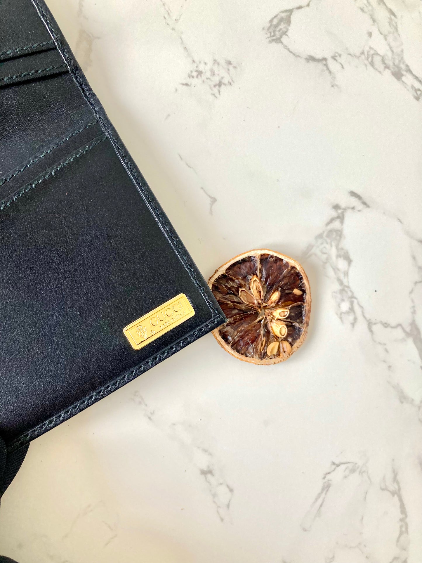 GUCCI Gold Knot Black Long Bi-fold Wallet