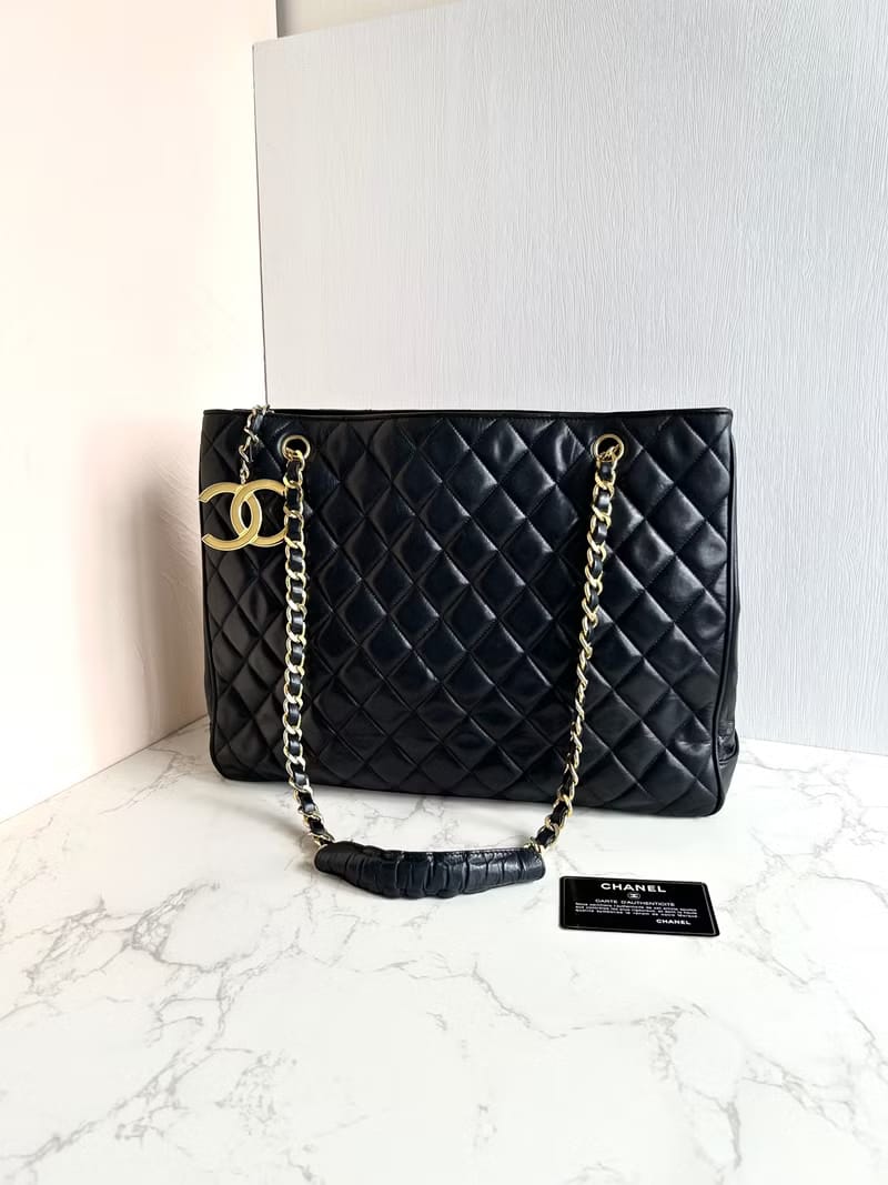 Chanel 黑色經典托特包/單肩包/側背包