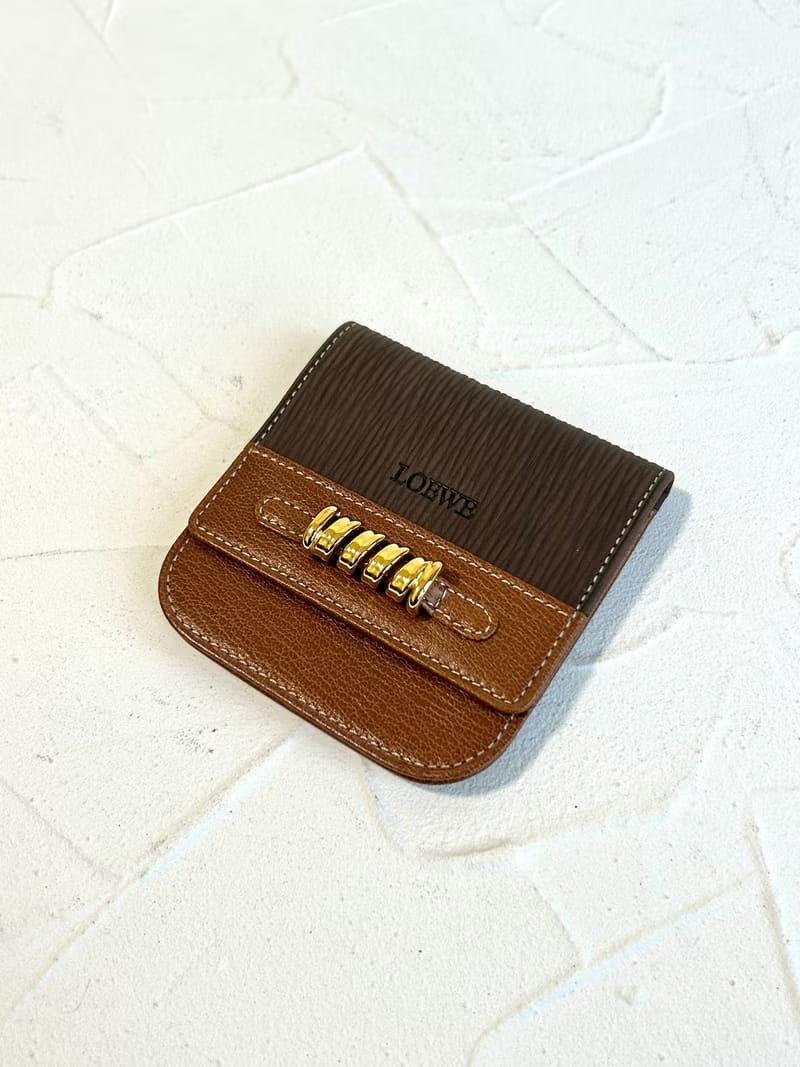 Loewe snake bone color matching short wallet/wallet/coin purse/mouth gold bag