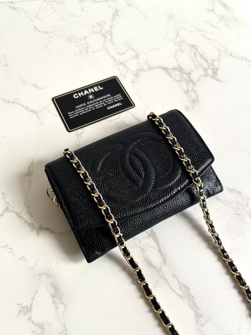 Second-hand Chanel Black Caviar Crossbody Bag/Side Bag/Shoulder Bag