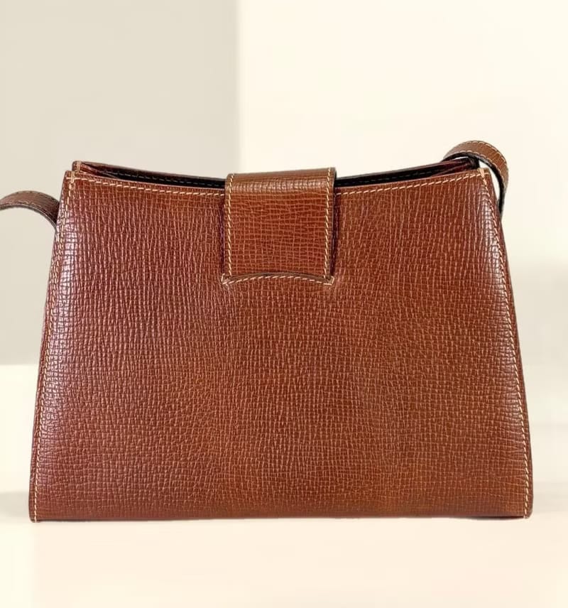Loewe coffee color rotating buckle shoulder bag/oblique bag/side bag