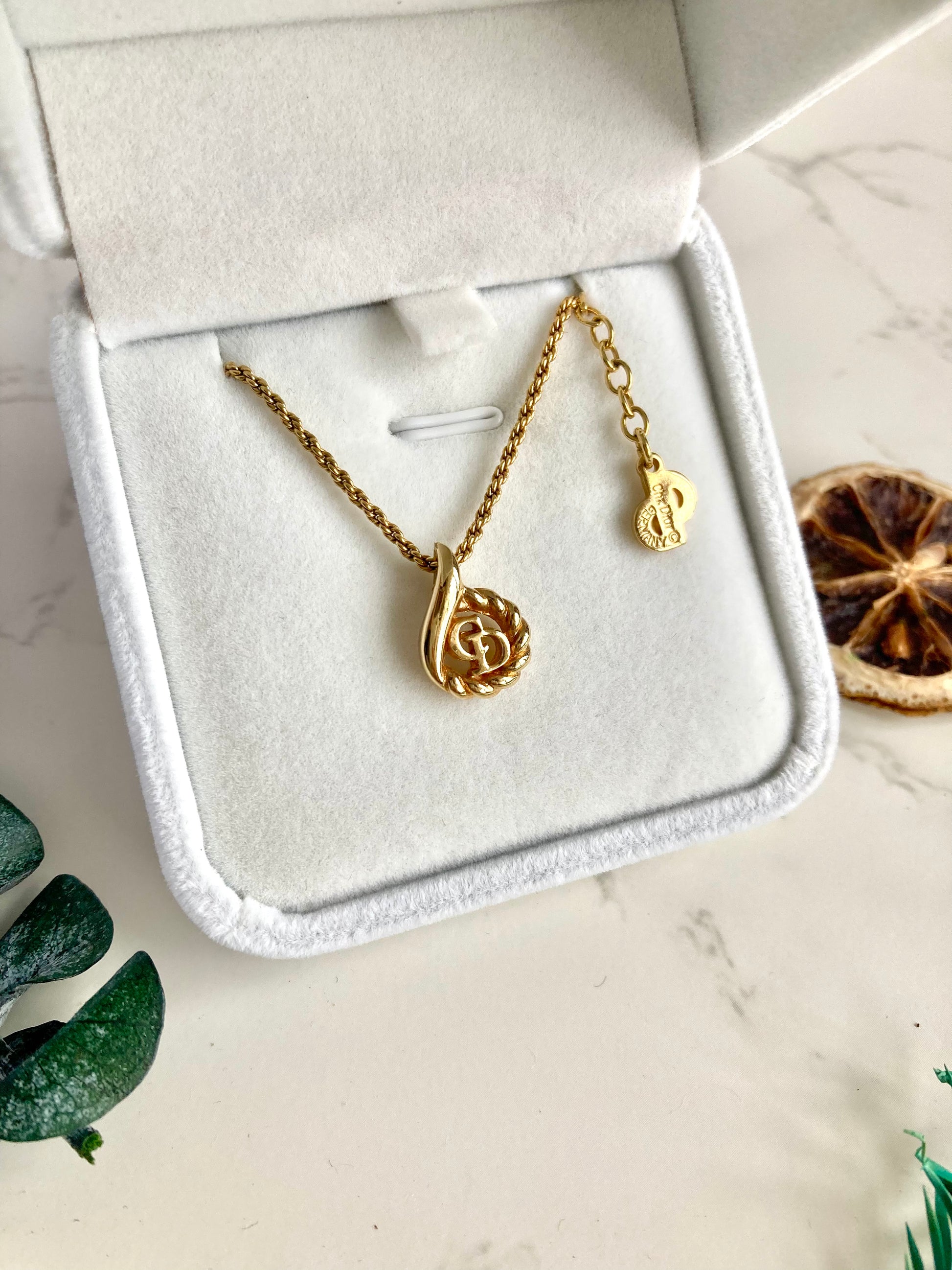 CHRISTIAN DIOR Logo Necklace