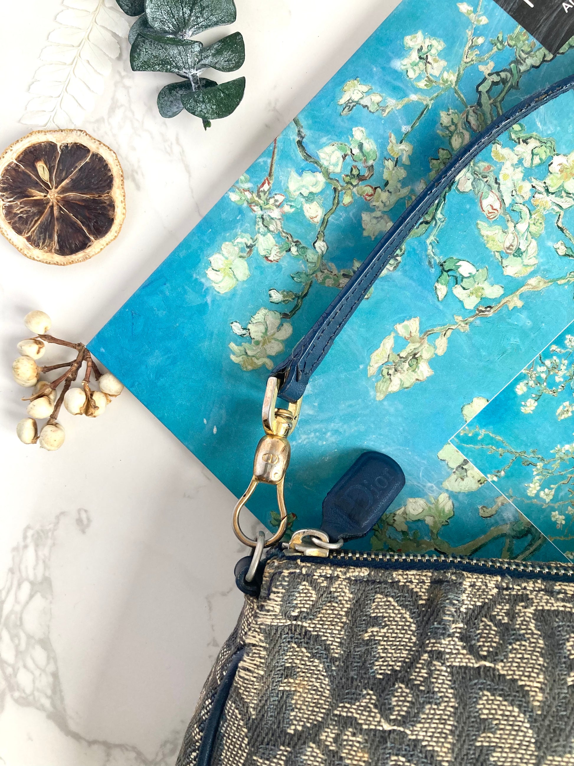 CHRISTIAN DIOR Navy Trotter Saddle Shoulder Bag