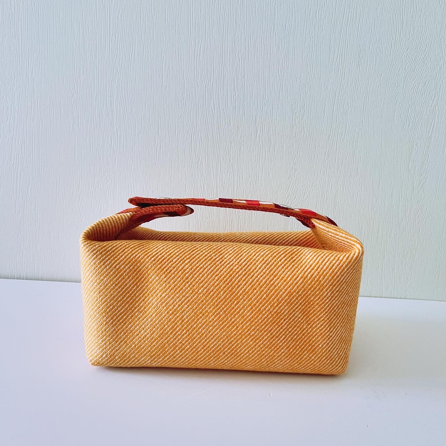 HERMES Brand New Bride-a-Brac au Carre case, small model 飯盒包細號 橙色絨面