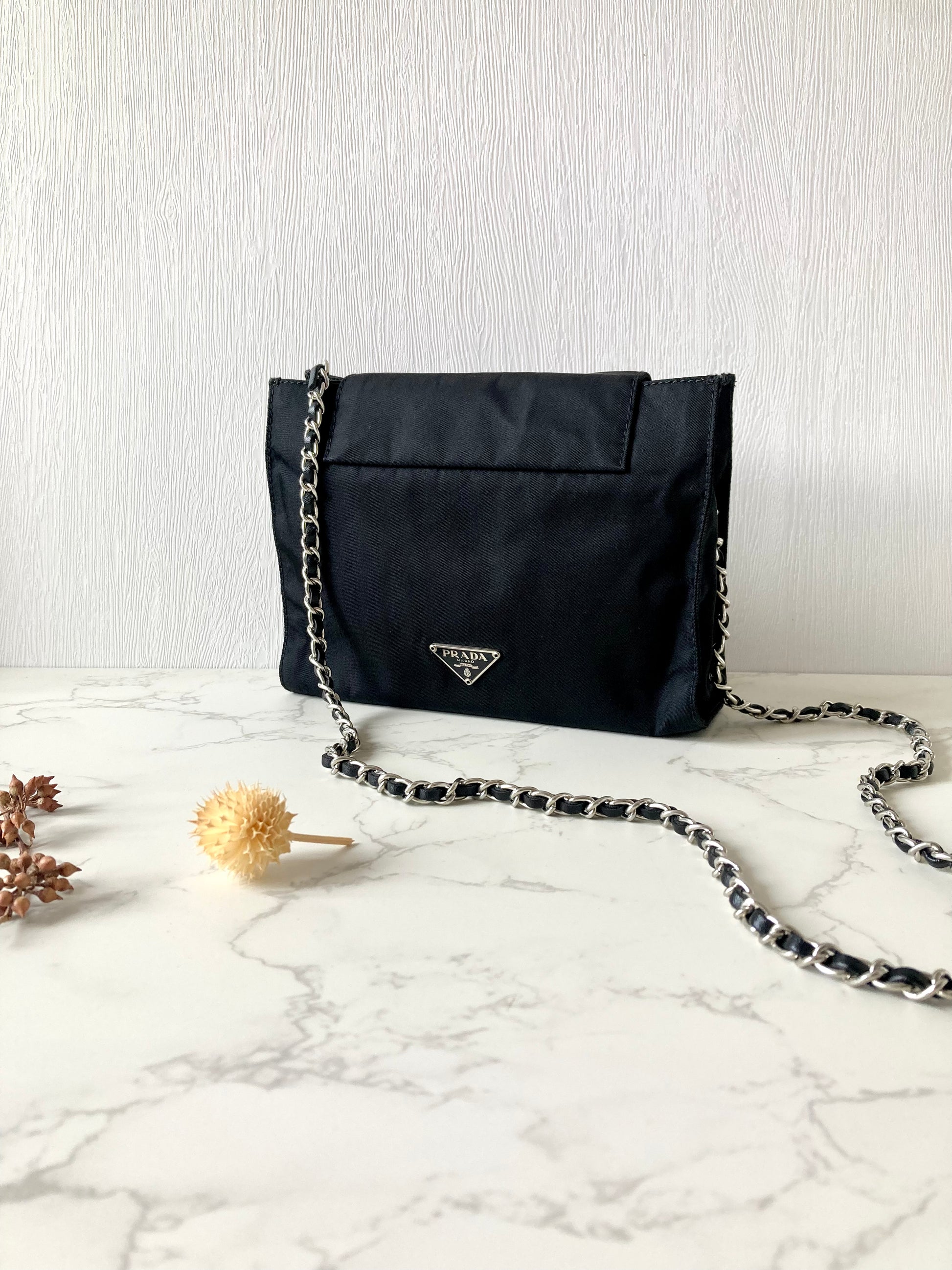 PRADA Tessuto Nylon Black Small Two-way Crossbody / Pouch Bag