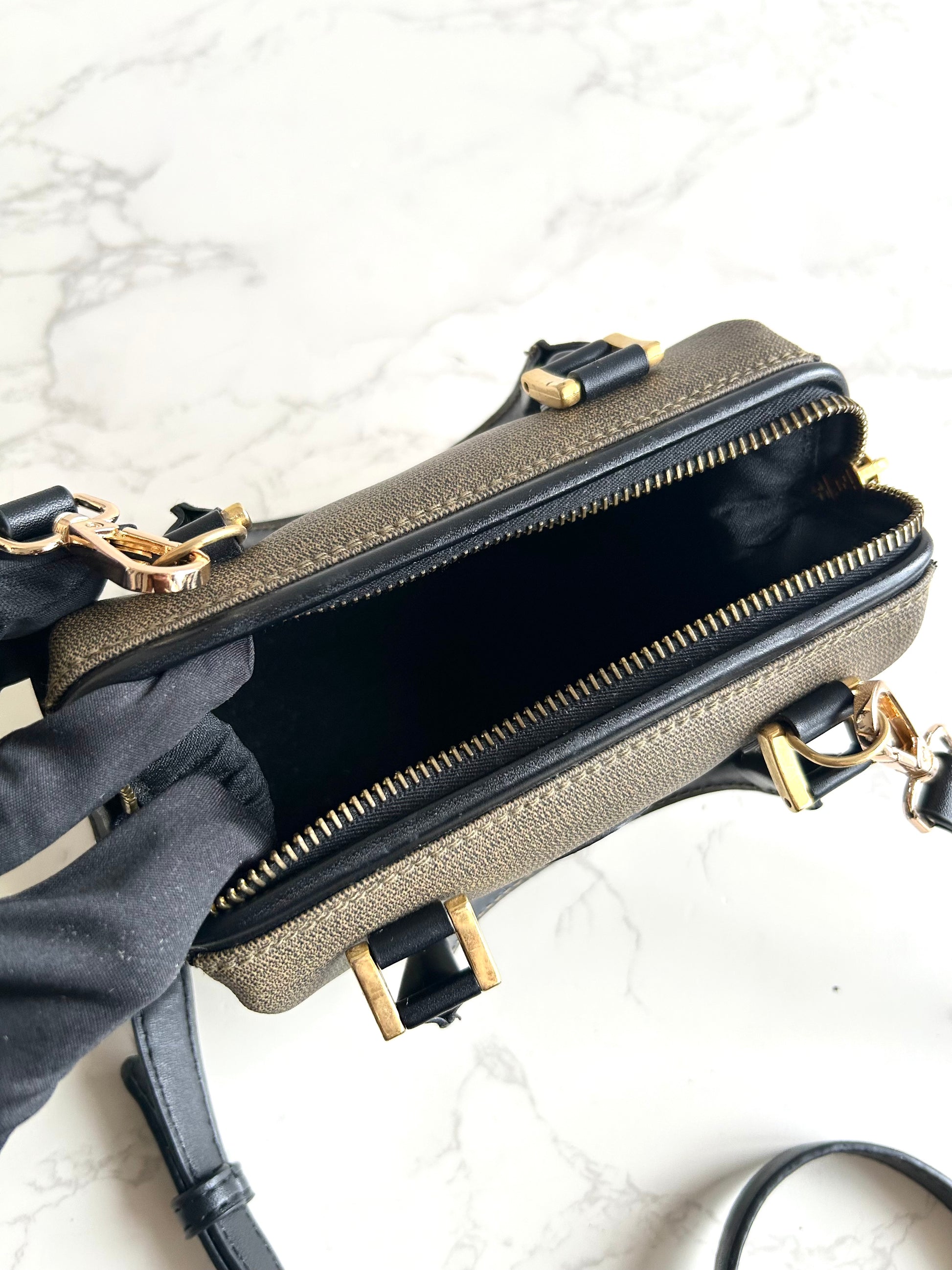 絕版中古包 Fendi 80-90s 迷你拼皮波士頓包 斜背包 側背包