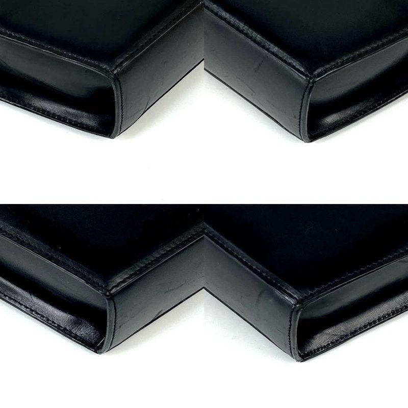 CELINE Rare Black Planet Hexagonal Leather Side Bag / Crossbody Bag