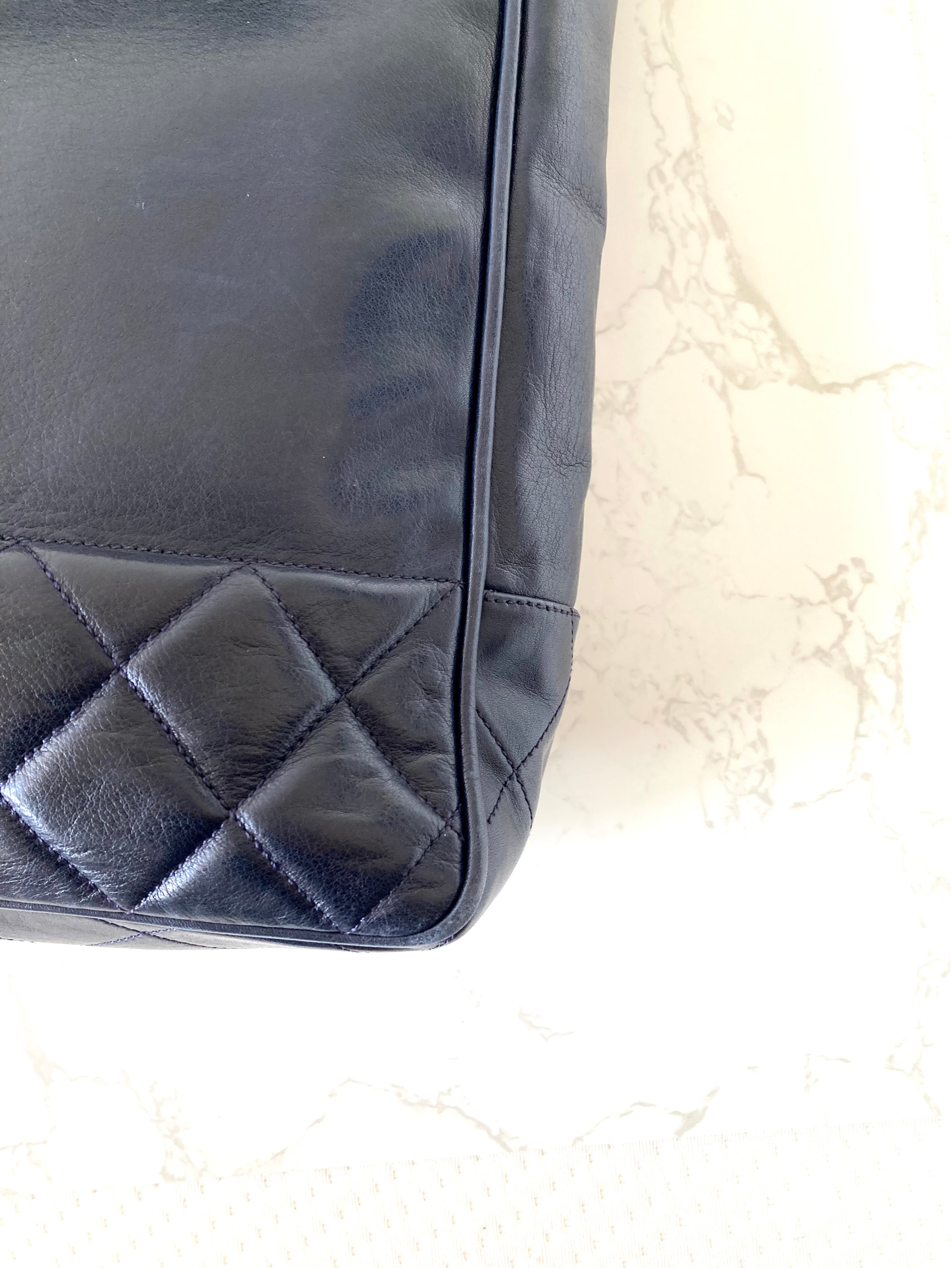 CHANEL Metalasse Black x Gold Chain Tote Bag