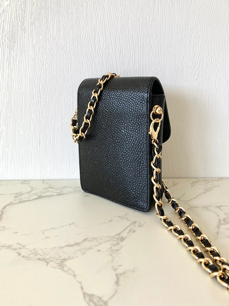 CHANEL Caviar Black Small Bag/Side Bag/Cross Bag - Japanese Second-hand Vintage