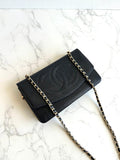 CHANEL Rare Black Caviar Leather WOC/Wallet/Side Bag/Messenger Bag