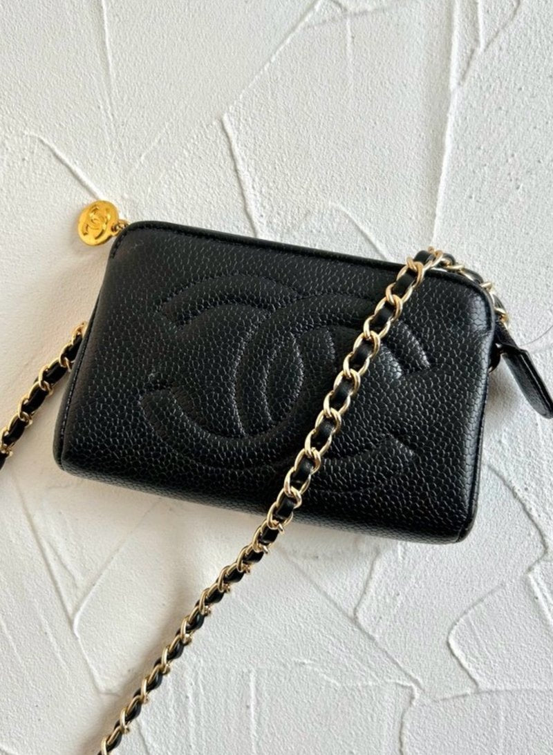 Chanel Black Caviar Leather Crossbody Bag/Shoulder Bag