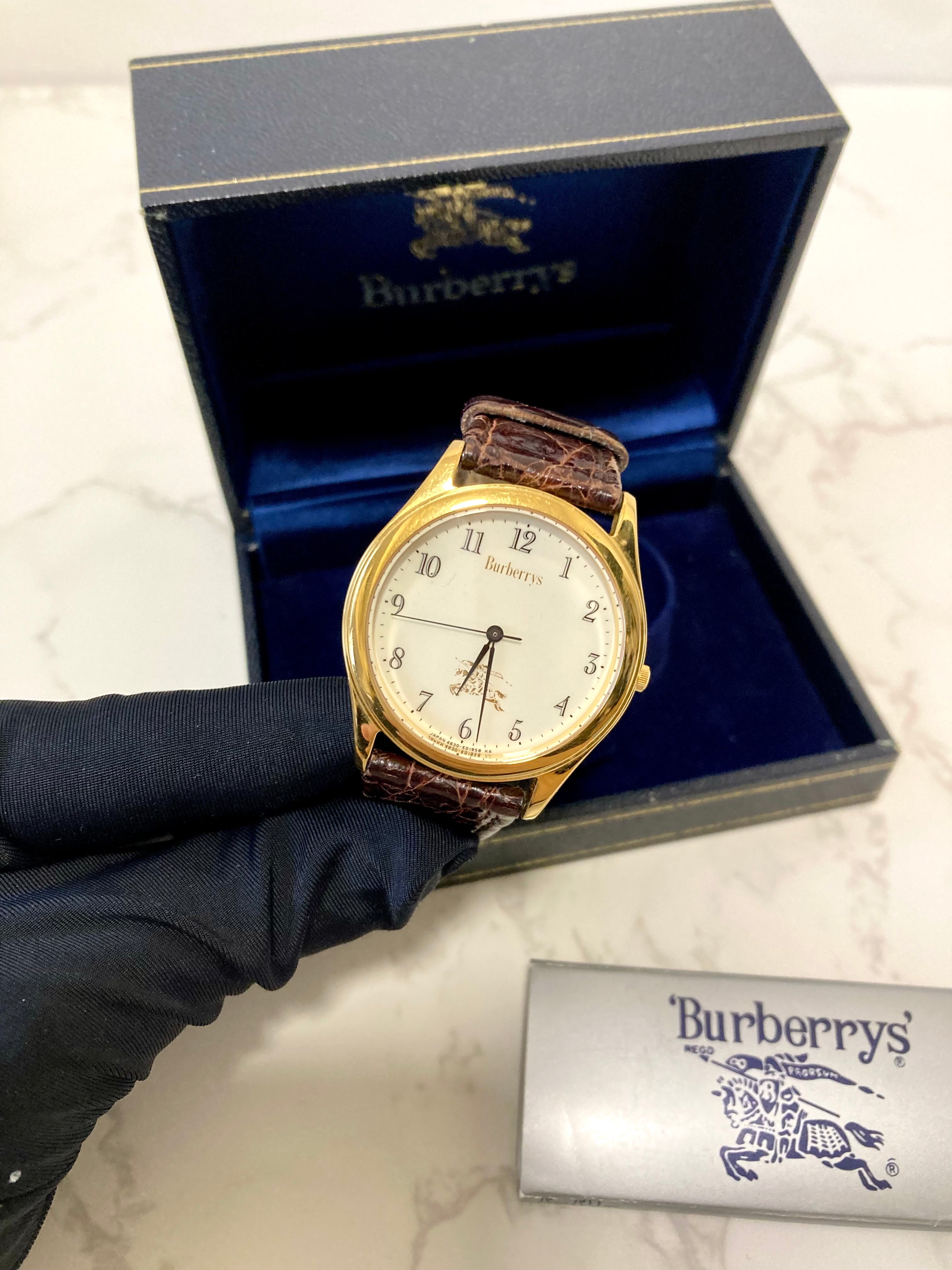 BURBERRY Full Set Horse Carriage Leather Watch