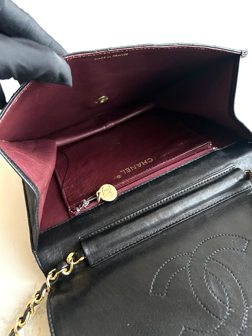 Chanel 黑金22 Matelassé 翻蓋包/側背包/單肩包