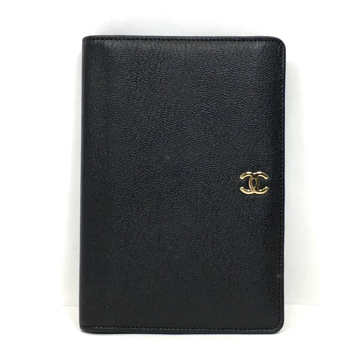 CHANEL 稀有黑色金Logo皮夾/錢包/護照套