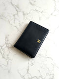 CHANEL rare black gold label short and medium wallet/wallet/passport holder