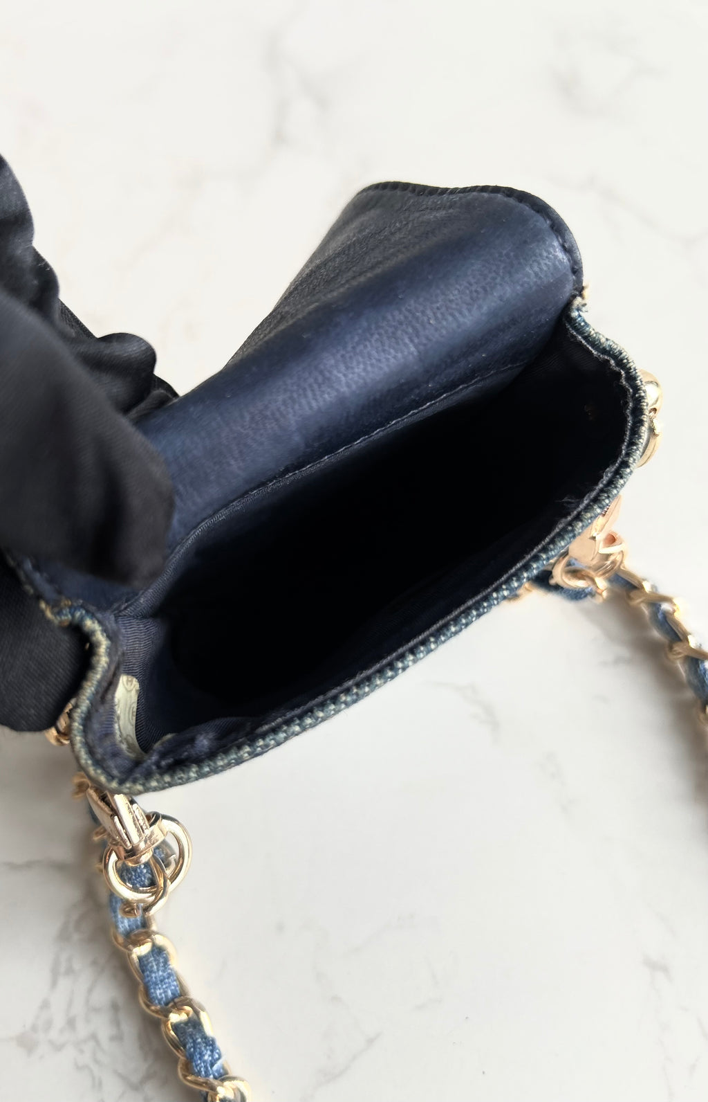 Chanel 牛仔布藍色斜背包 單肩包 側背包 中古包