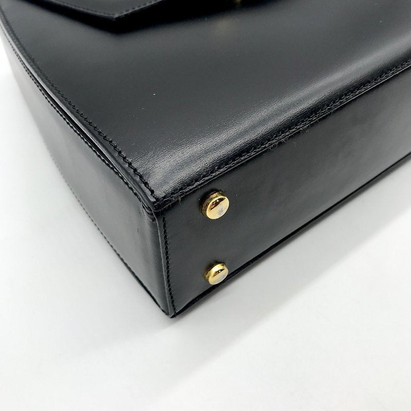 CELINE Rare Planet Black Gold Leather Kelly Handbag/Handbag