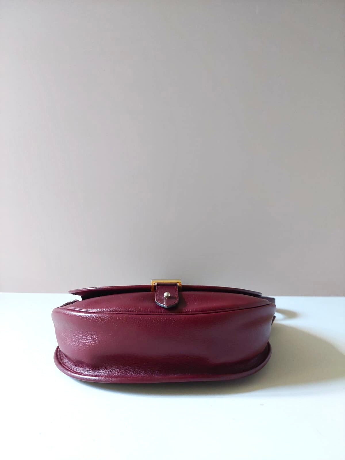 CHRISTIAN DIOR rare burgundy gold saddle Bobby small bag/shoulder bag/side bag/oblique bag