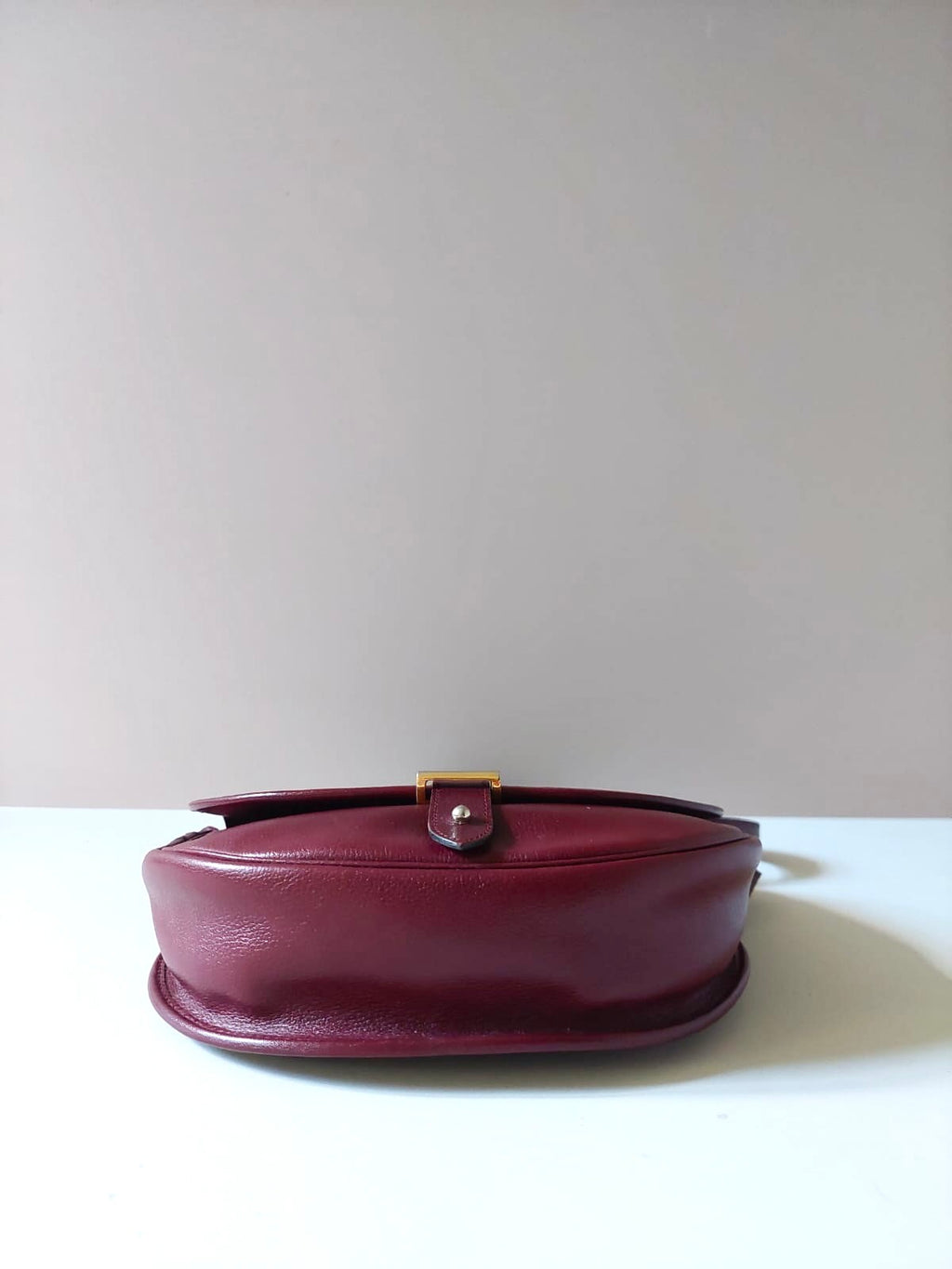 CHRISTIAN DIOR rare burgundy gold saddle Bobby small bag/shoulder bag/side bag/oblique bag