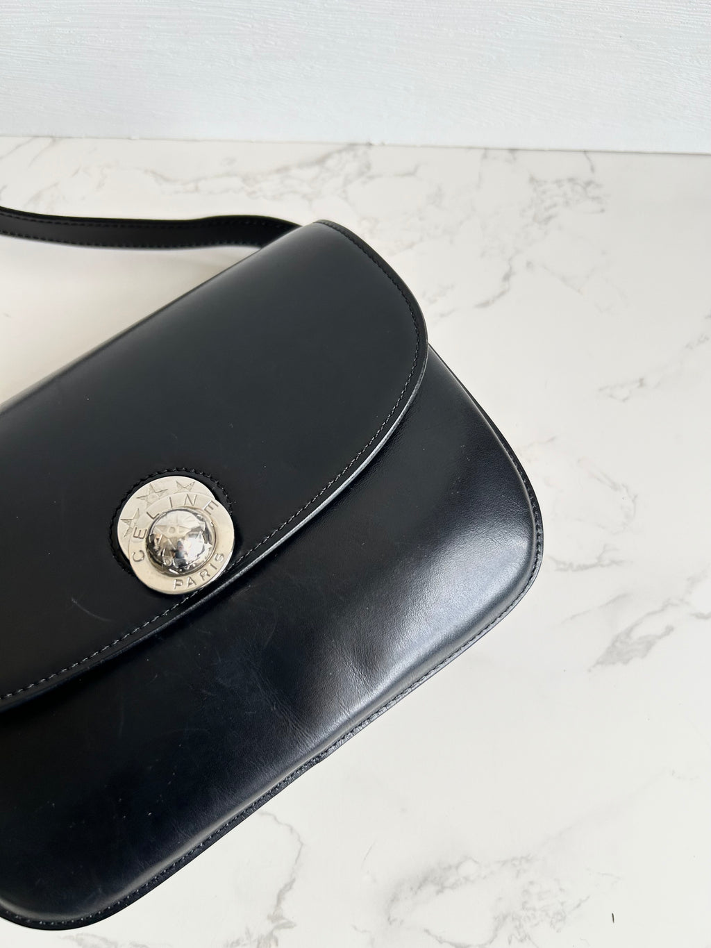 CELINE Rare Moving Planet Black Tofu Side Bag/Slant Bag