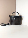 CELINE rare black old flower gold Arc de Triomphe Vanity box / side bag / oblique bag
