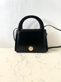 CELINE Rare Planet Black Gold Leather Kelly Handbag/Side Bag/Messenger Bag