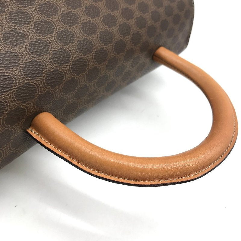 CELINE rare coffee-colored old flower planet gold coin Kelly leather flap handbag