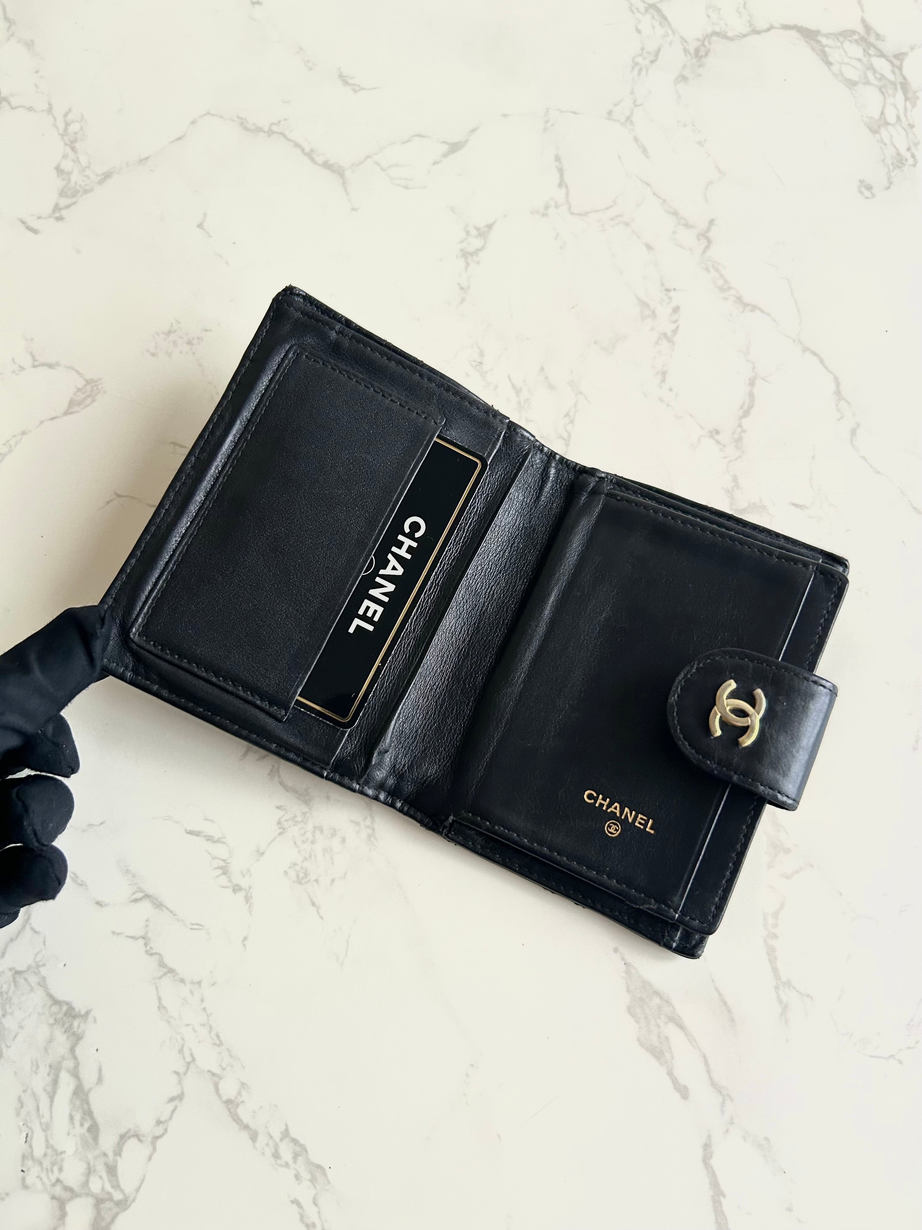 Chanel Black Matelassé Lambskin Wallet