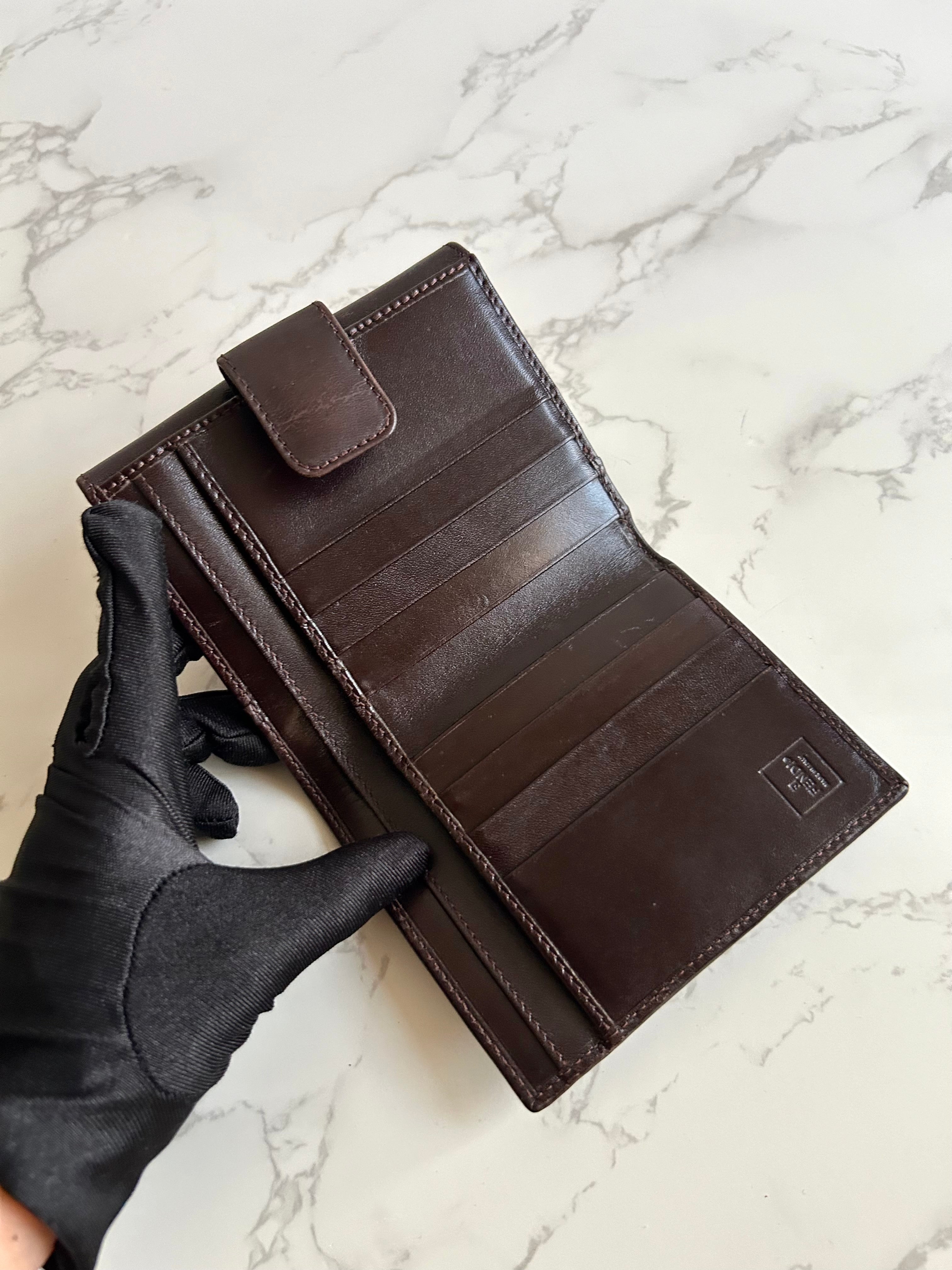 FENDI Zucchino Brown Monogram Short Wallet/Short Clip