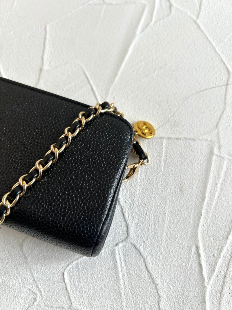 Chanel Black Caviar Leather Crossbody Bag/Shoulder Bag