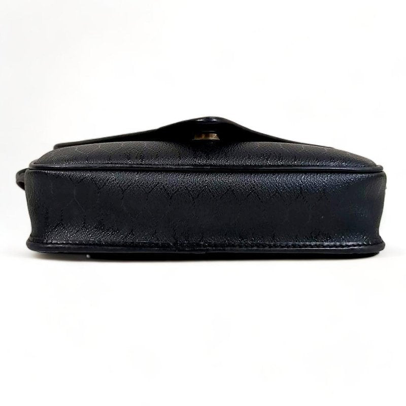 CHRISTIAN DIOR black and gold honeycomb old flower envelope small bag/shoulder bag/side bag/oblique bag - Japanese second-hand Vintage