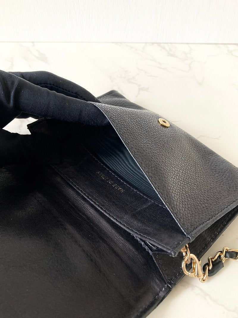 CHANEL Black Caviar Small Bag/Side Bag/Messenger Bag/Clutch Bag/Mid-Length Wallet