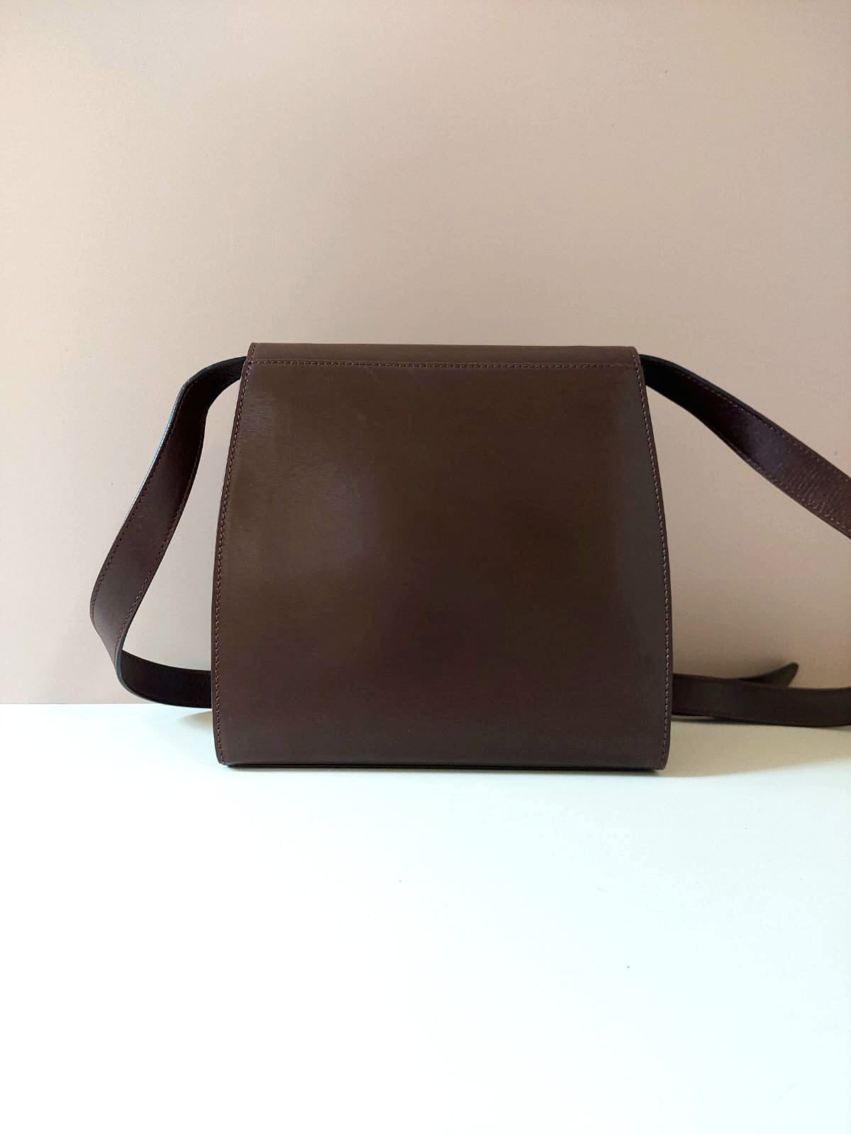 CELINE rare coffee pressed planet side backpack / oblique backpack
