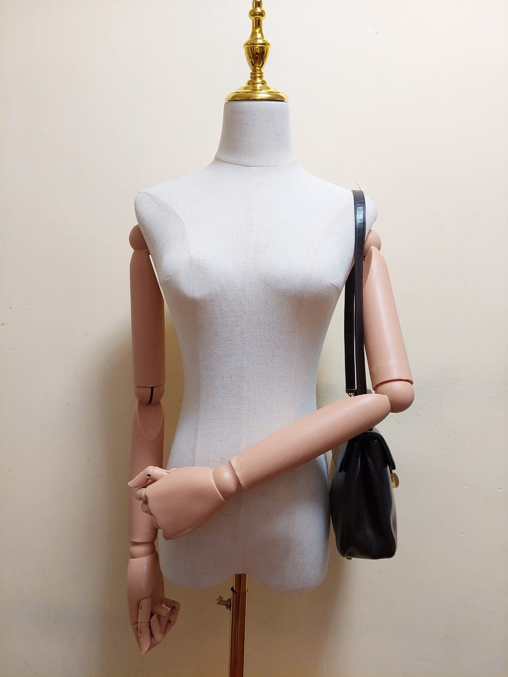 CHRISTIAN DIOR rare brown leather parent-child shoulder bag/side backpack/handbag